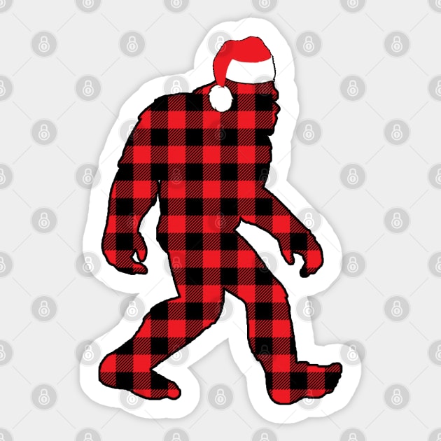 Christmas Bigfoot - Plaid Sticker by  The best hard hat stickers 